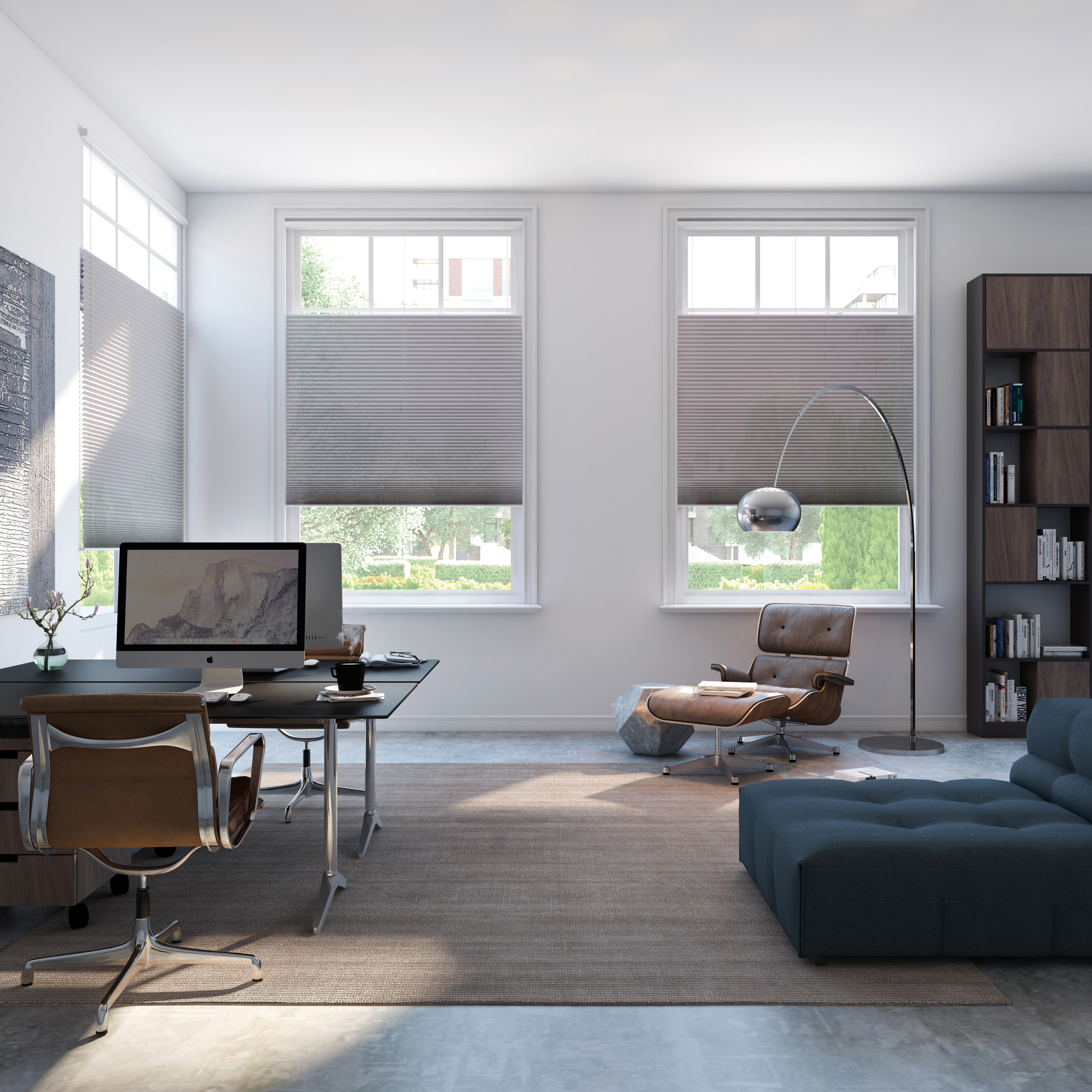 Plissé Shades Full Room Photo Office (1)