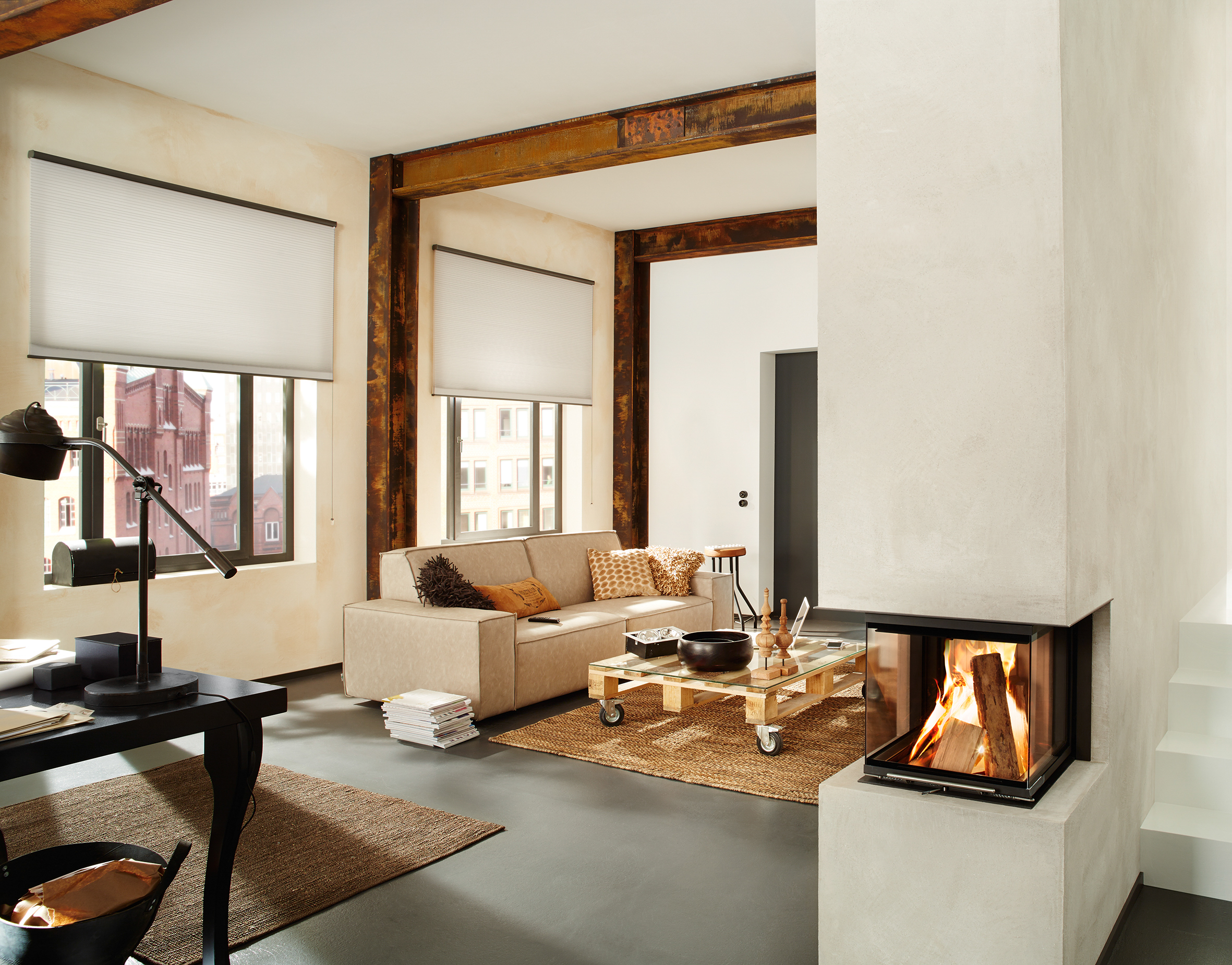 Duette® Shades Full Room Photo White In Living Room